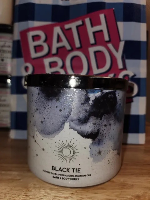 Bath & Body Works 3-wick Scented Candle BLACK TIE BRAND NEW FREE SHIPPING 