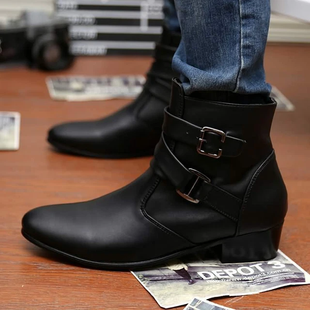 mens cuban heel ankle boots