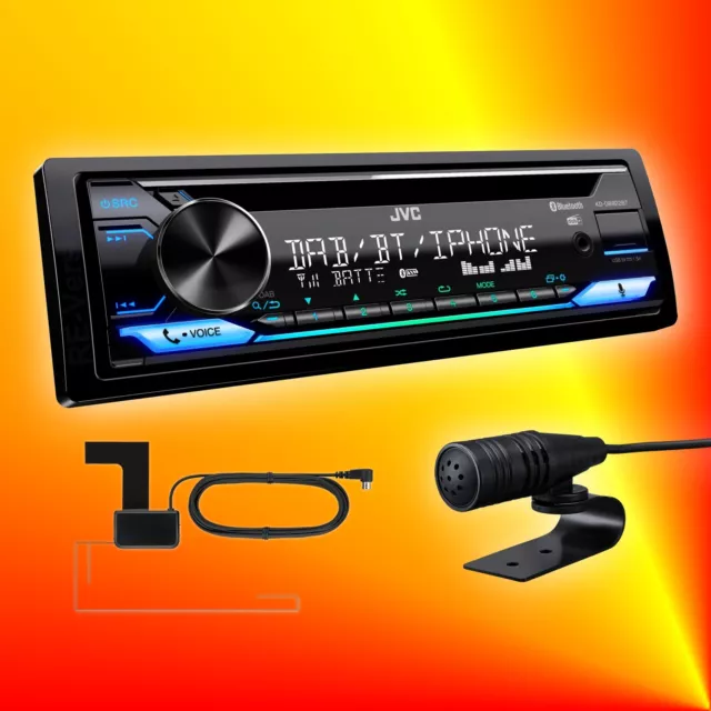 JVC KD-X272DBT DAB+ FM Car Stereo DAB Antenna Microphone Bluetooth USB  AUX-IN £111.83 - PicClick UK