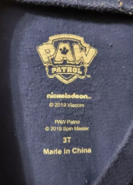 Nickelodeon Blue Paw Patrol Youth 3T Long Sleeve Viacom T-Shirt Tee Shirt 3
