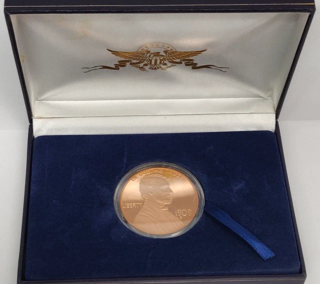 50 gram PROOF FINE COPPER ROUND 1909-S VDB LINCOLN CENT DESIGN