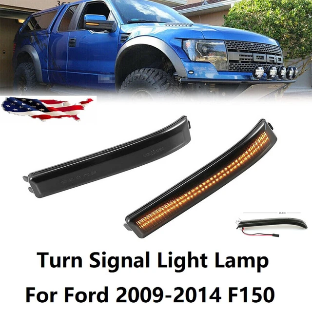 LED Side Mirror Smoked Lens Turn Signal Light Lamp For Ford 2009-2014 F150 F-150