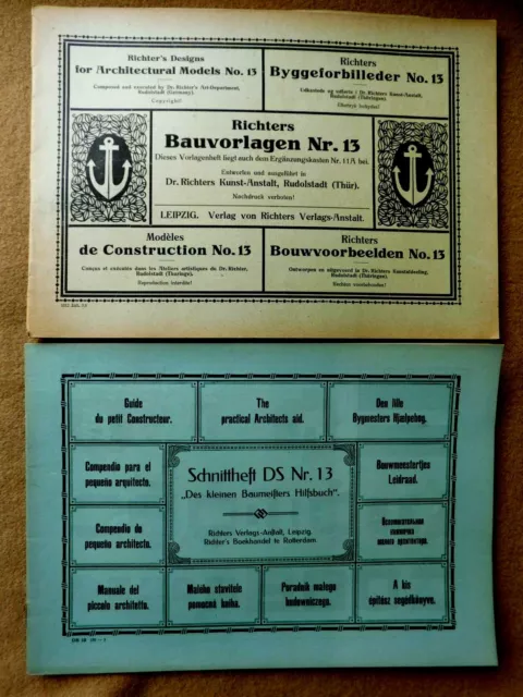 2 Richters Anker Bauvorlagen -No13 Schnittheft  für No. DS13. Kunstan. Rudolst.