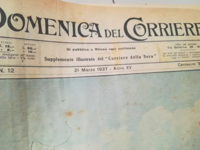 Raccoglitore La Domenica Del Corriere Giornale D'epoca Del 1937 Da Collezione-86 2