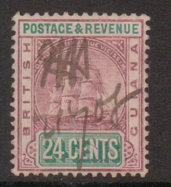 British Guiana - 1889 -1907 Sailing Ship "Sandbach" - 24 Cents - Used