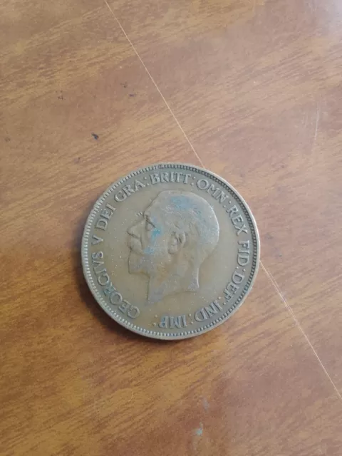 1931 penny Coin -  George V Old  English Collectable coin. Good condition.