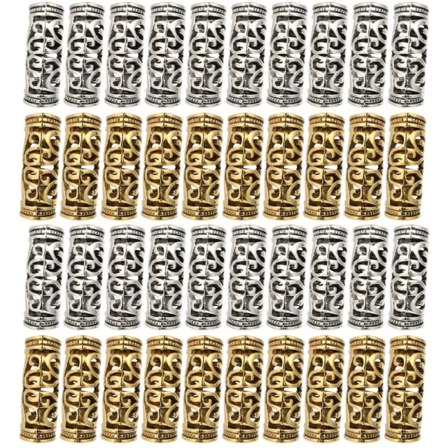 40 Pcs Hair Rings for Braids Dread Beads Beaded Trim Womens Band Miss to Weave