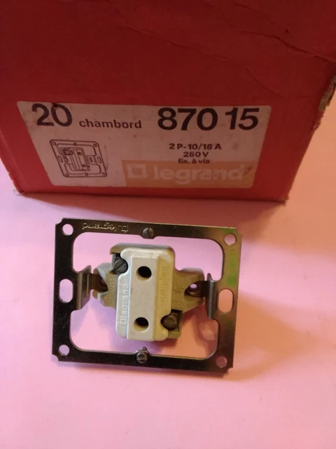 Lot 10 Prises Doubles Legrand Chambord Vintage – Sans Terre – 2 Pôles
