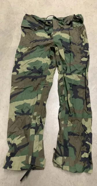 US Military Woodland Camo Improved Rainsuit Pants Size Medium