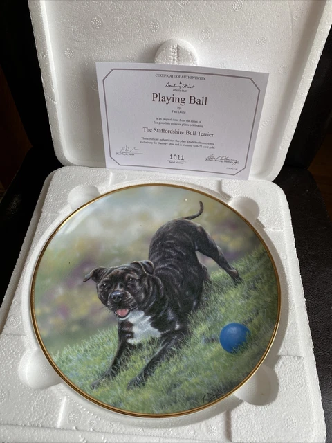 PAUL DOYLE DANBURY Mint Staffordshire Bull Terrier Plates 12