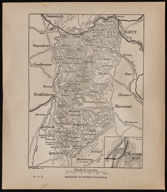 1898ca - Pont de Fontenoy-sur-Moselle - 1870 war map - Meurthe-et-Moselle