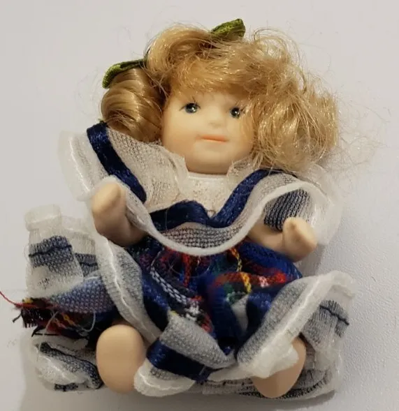 Small Mini Porcelain Bisque Doll With Movable Arms And Legs #6