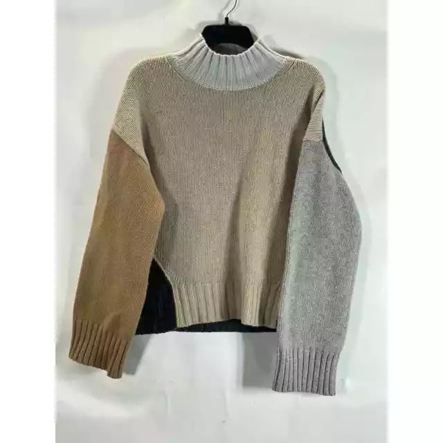 MAGASCHONI Women’s Multi Colorblock Wool & Cashmere Mock-Neck Sweater SZ XL