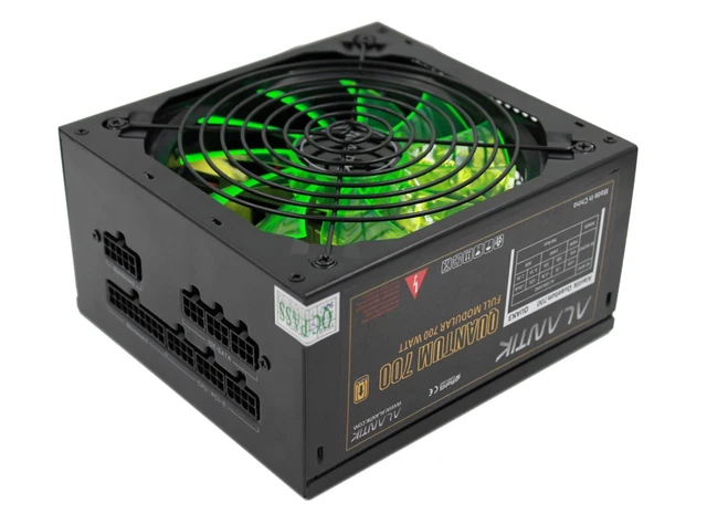 Alimentatore Modulare Gaming Per Pc Desktop 700W Atx Ventola Verde 14Cm Quan73