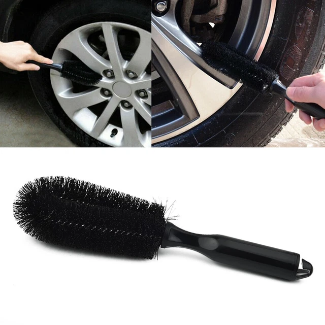 1pcs Black Car Wheel Cleaning Brush Tool Tire Washing Soft Bristle Cleaner Tool