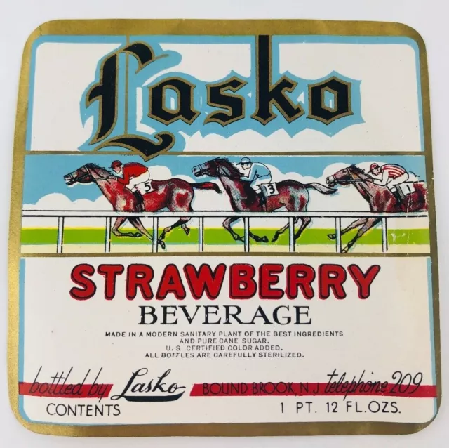 Lasko Strawberry Beverage Soda Bottle Label Bound Book New Jersey NJ Horse Race