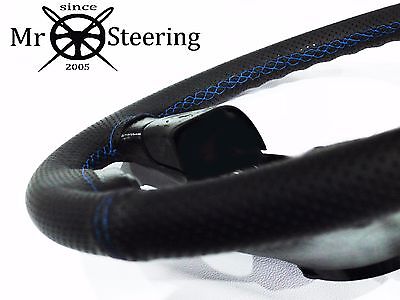 For Fiat Stilo Perforated Leather Steering Wheel Cover Light Blue Double Stitch