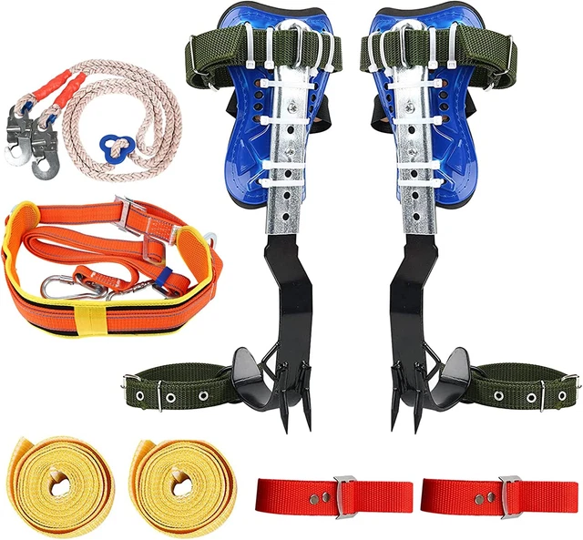 Tree Climbing Spikes Set, Upgrade Adjustable Tree Climbing Spikes 2 Gears with H