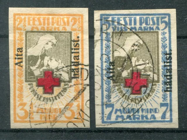6400) ESTLAND 1923 - Mi.Nr. 46 - 47 B gestempelt - Rotes Kreuz