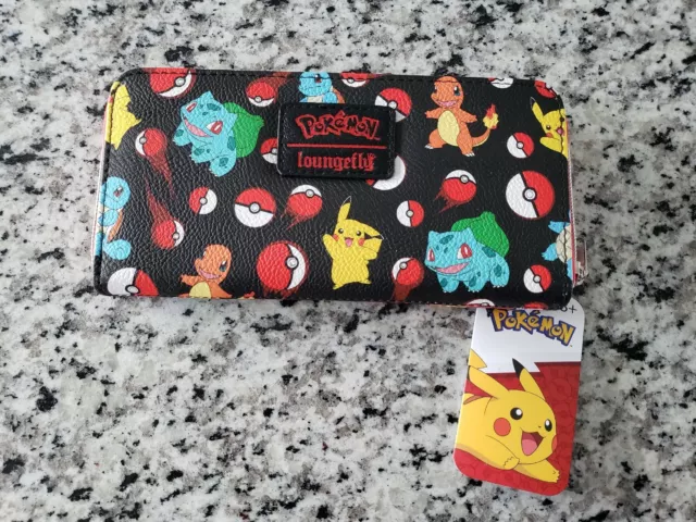 Loungefly Pokemon Starter Zip Around Wallet Pokeball Pikachu
