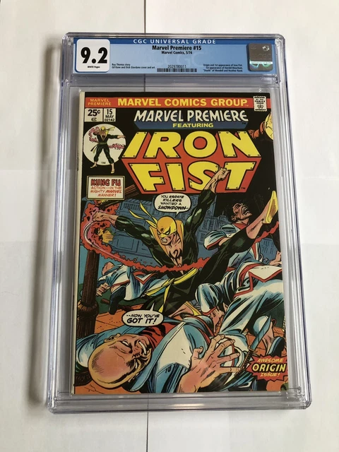 Marvel Premiere #15 Cgc 9.2 Nm Origin 1St Iron Fist 1974 White Pages Centered
