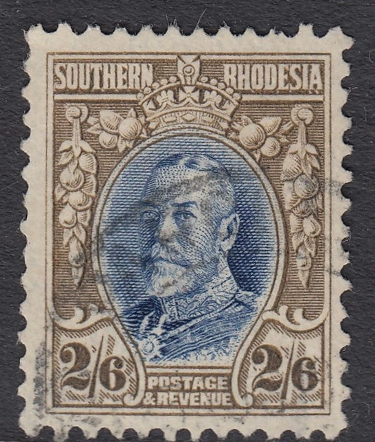 SOUTHERN RHODESIA-1933 2/6 Blue & Drab Perf 11½.  A fine used example Sg 26a