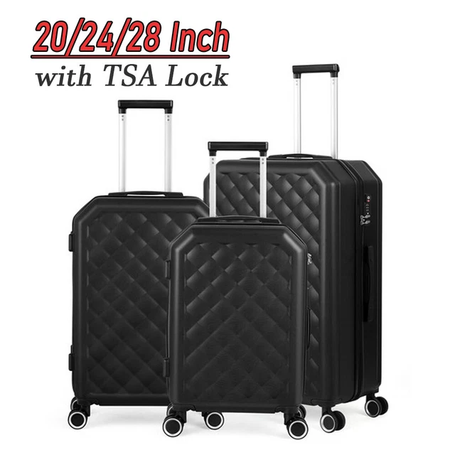 20/24/28in Luggage Set Suitcase Softside Spinner Hardshell Lightweight TSA Lock