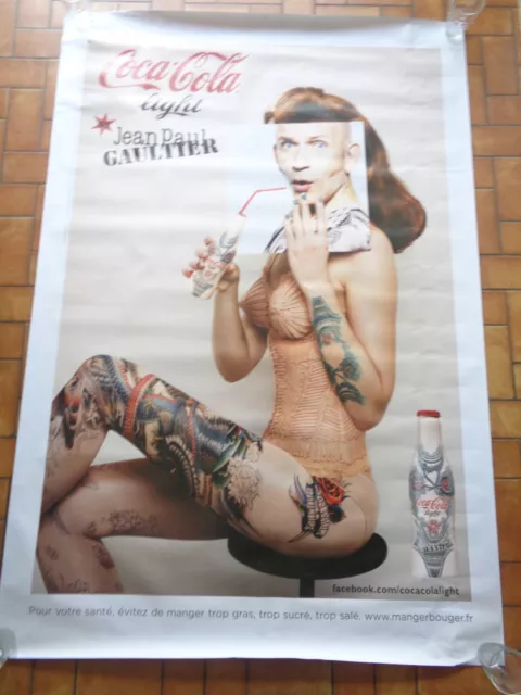 COCA COLA LIGHT AFFICHE PUBLICITAIRE JEAN-PAUL GAULTIER original poster Tattoos