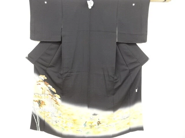 6423373: Japanese Kimono / Vintage Tomesode / Embroidery / Scenery In The Past /
