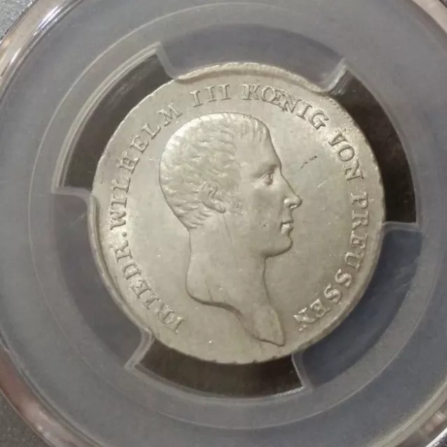 PCGS Prussia 1/6 Thaler MS 62 1812 Silver Coin Germany German State Unc Portrait