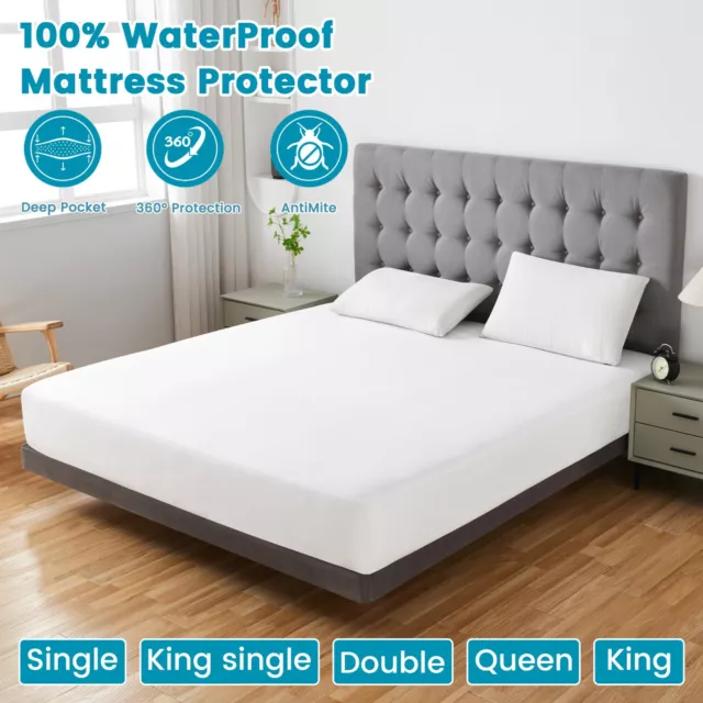 Fully Fitted Waterproof Mattress Protector-Single/Ksingle/Double/Queen/King Size