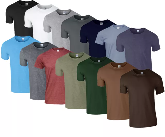 4er GILDAN T-SHIRTS Softstyle RUND AUSSCHNITT M L XL XXL SHIRT HERREN BAUMWOLLE