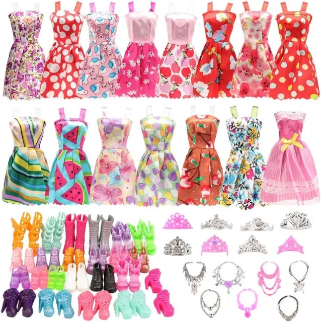 Barbie Doll And Fashion Set, Clothes With Closet Accessories