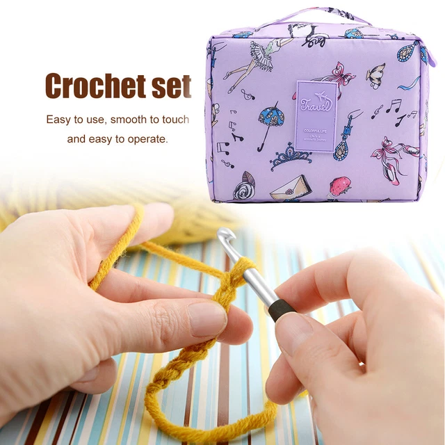 NEW BEGINNER CROCHET Kits Storage Bag with 5 Group Wool for DIY Gloves