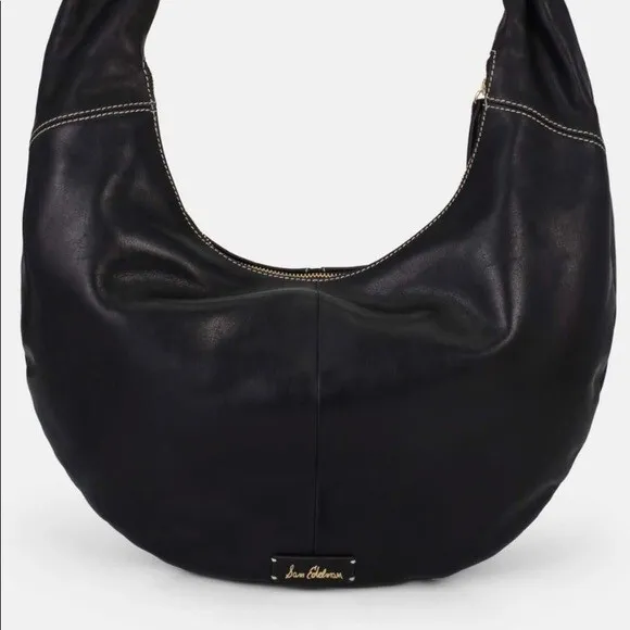 SAM EDELMAN Audrea genuine leather sling hobo bag - BLACK