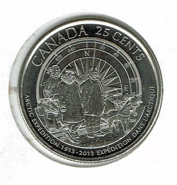 2013 Canada Brilliant Uncirculated Commemorative Arctic Expedition 25 Cent Coin!