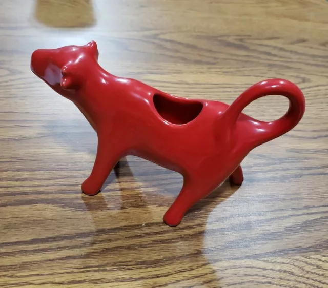 Pioneer Woman Creamer Cow  Creamer Flea Market Red Cow 7" Long 3" Widest