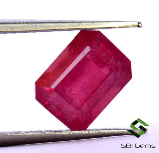 2.48 Cts Natural Ruby Octagon Cut 8x6 mm Faceted Deep Red Shade Loose Gemstone