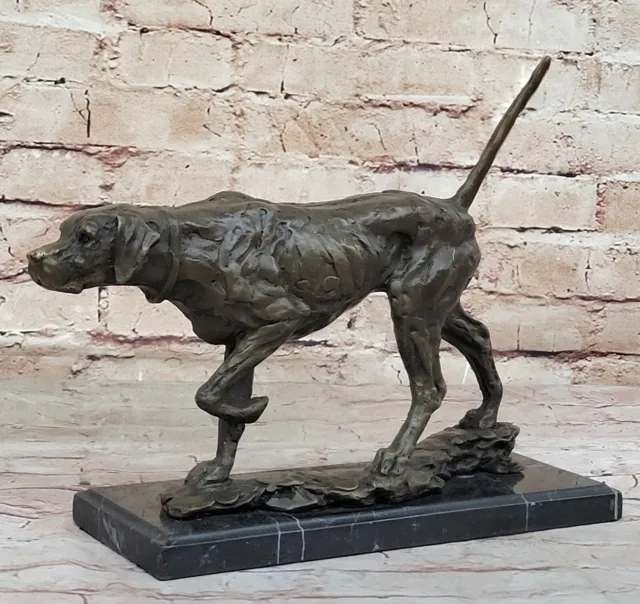 Bronze Statue Hand carved Bloodhound DOG Animals Sculpture French Artist Figure