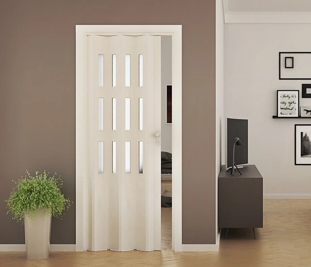 Porte Accordéon Pliante Forte Monic PVC - Blanc Ou Marron, H214 X L83 Cm, Italie