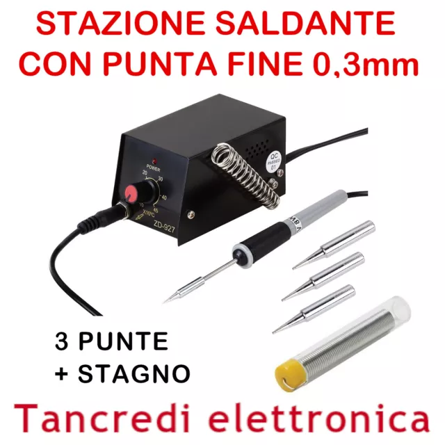 Mini Stazione Saldante Zd-927 Con 3 Punte Saldatore Circuiti Stagno 8W 100-450°C