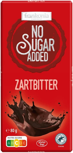 Cioccolato amaro delicato frankonia no added sugar senza glutine NUOVO MHD 16/03/24