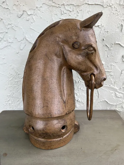 Cast-Metal Horse Head Hitching Post Topper (Height: 12-1/4”)