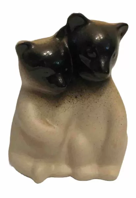 Pigeon Forge Tennessee Pottery Twin Bear Cubs Figurine Ombré Two Toned