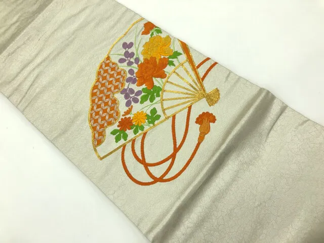 6251877: Japanese Kimono / Vintage Nagoya Obi / Embroidery / Kiku & Bush Clo