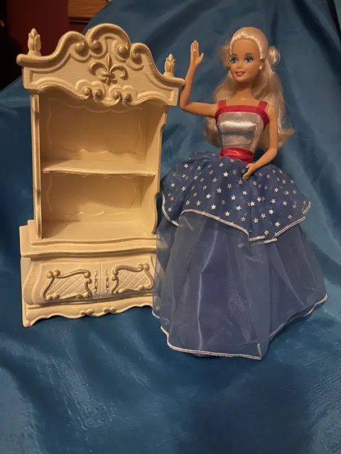 Barbie Size Vtg Plastic Cream Color Furniture Shelf For Diorama 1960s Suzy Goose
