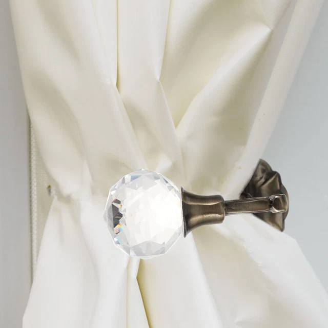 2pcs/Pair High Grade Vintage Crystal Ball Holdbacks Curtain Clothes Hook