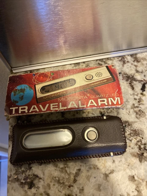Micronta Digital LCD Quartz Travel Alarm Clock with Slip Case - 