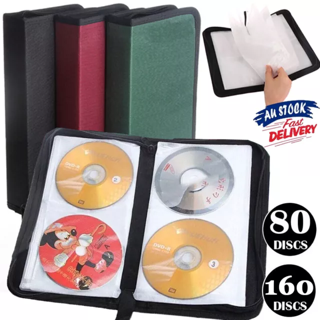 80 160 DVD CD DISC Holder Album Storage Case Folder Wallet Carry Bag Organizer