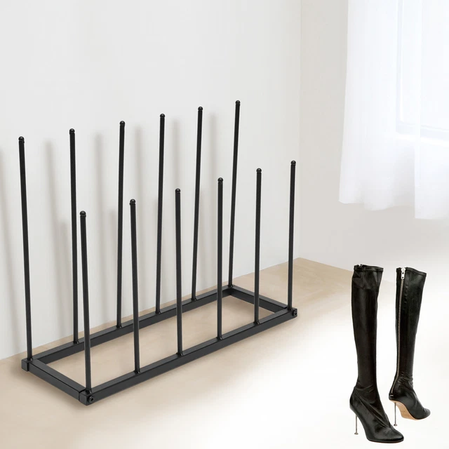 6 Pairs Boot Rack Organizer Storage Stand Iron Boots Shoes Holder Free Standing